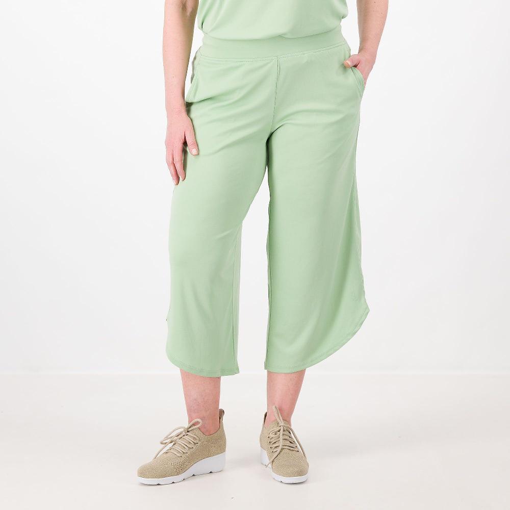 QVC Cuddl Duds Pantaloni cropped con fondo diagonale