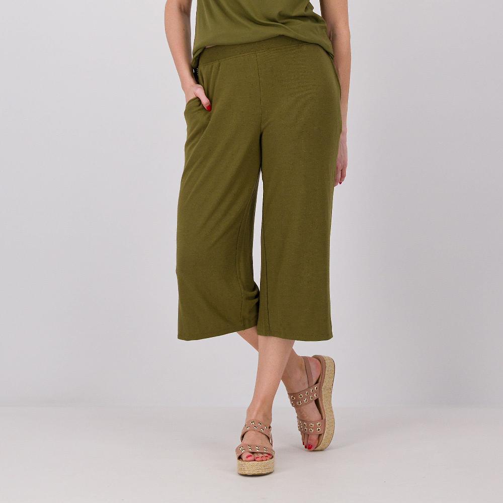 QVC Cuddl Duds Pantaloni cropped in jersey con spacchi laterali