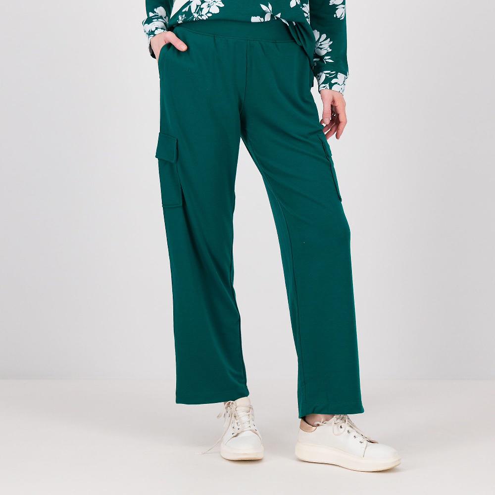 QVC Cuddl Duds Pantaloni dritti modello cargo in maglia