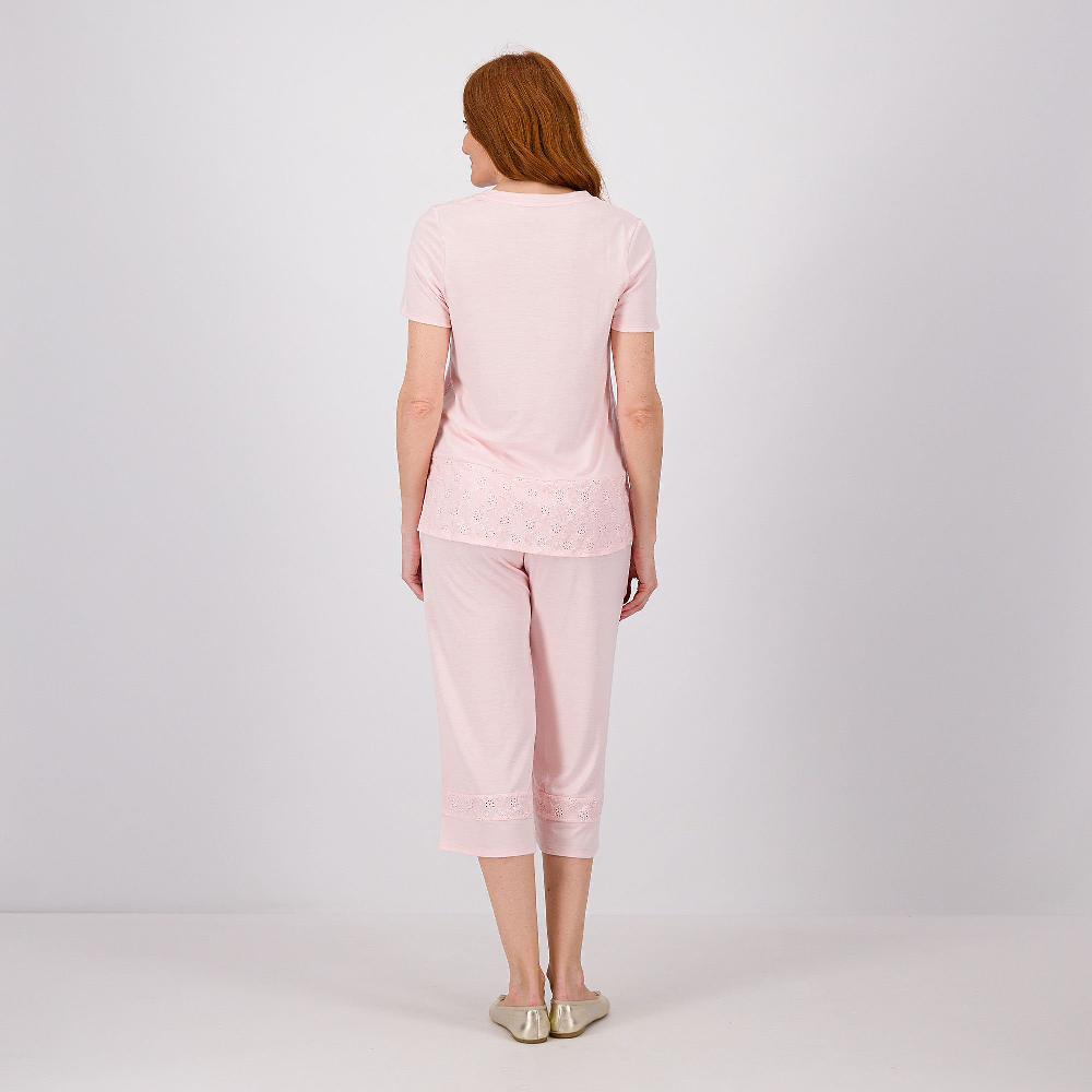 QVC Cuddl Duds Pigiama A Maniche Corte In Jersey Misto Viscosa