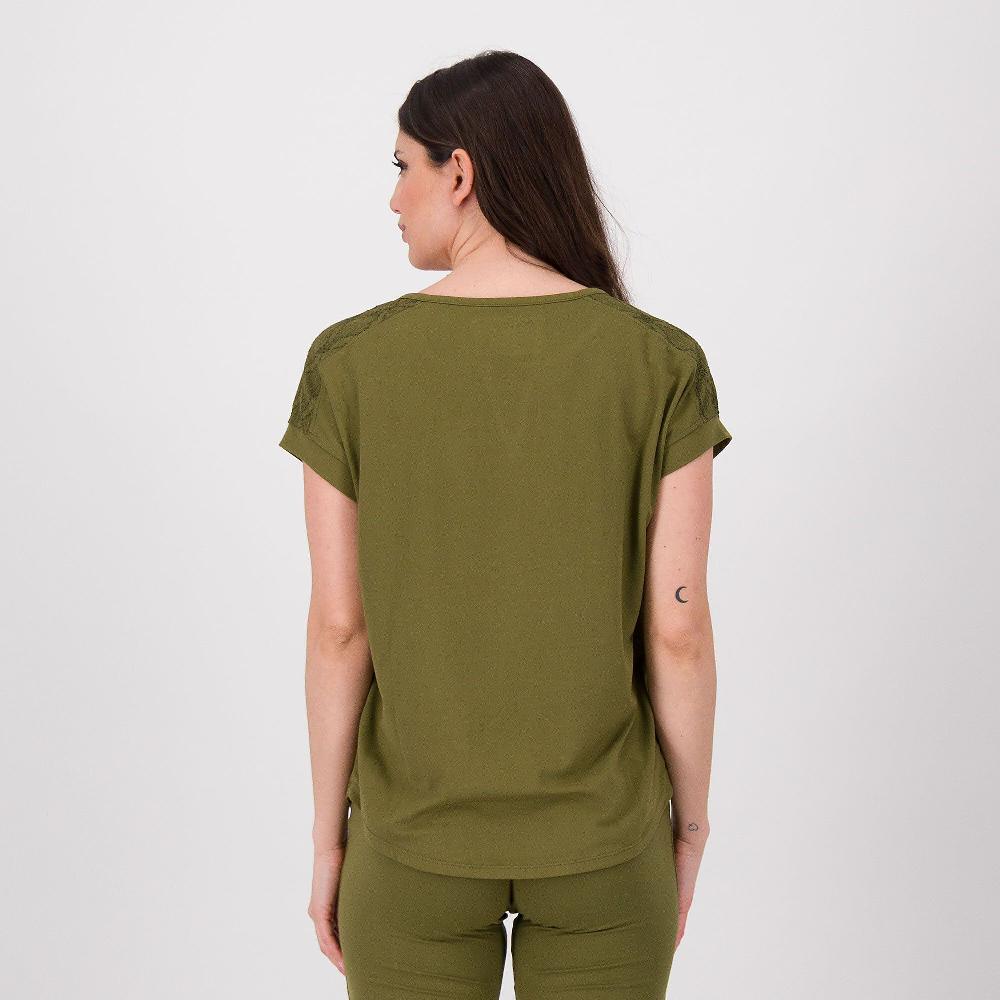 QVC Cuddl Duds T-shirt Con Manica Corta E Scollo Tondo Con Apertura A V