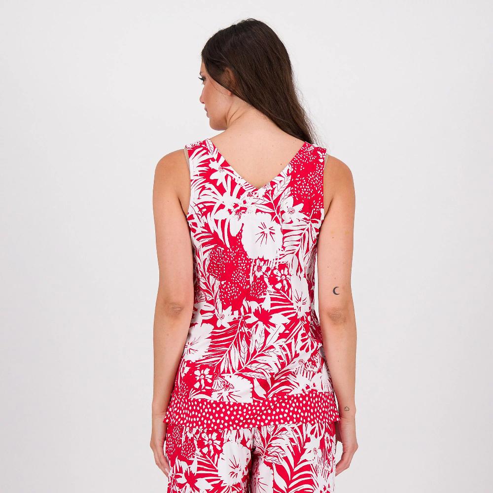 QVC Cuddl Duds Top In Tessuto Fantasia Con Scollo A V