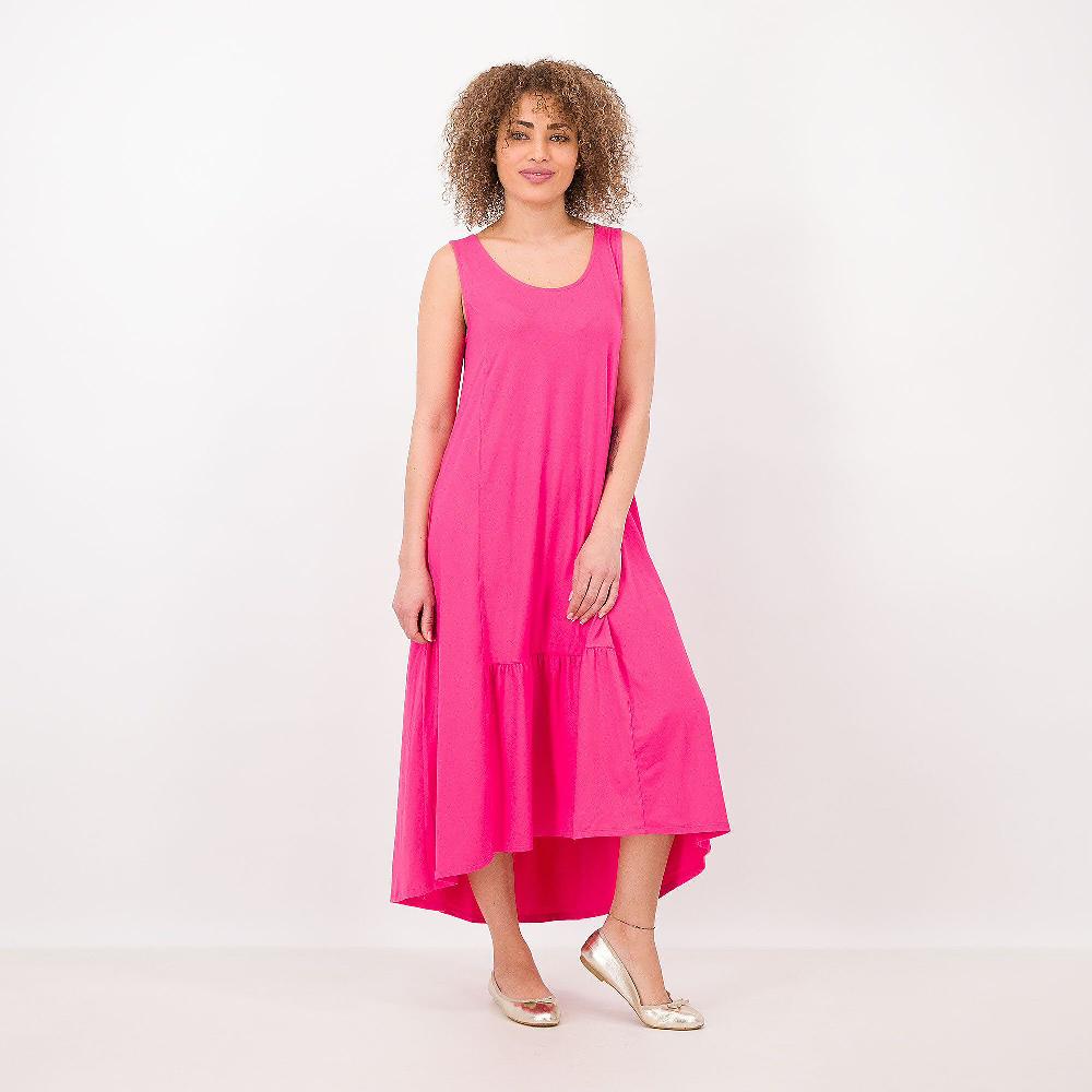 QVC Cuddle Duds Abito midi smanicato con fondo asimmetrico