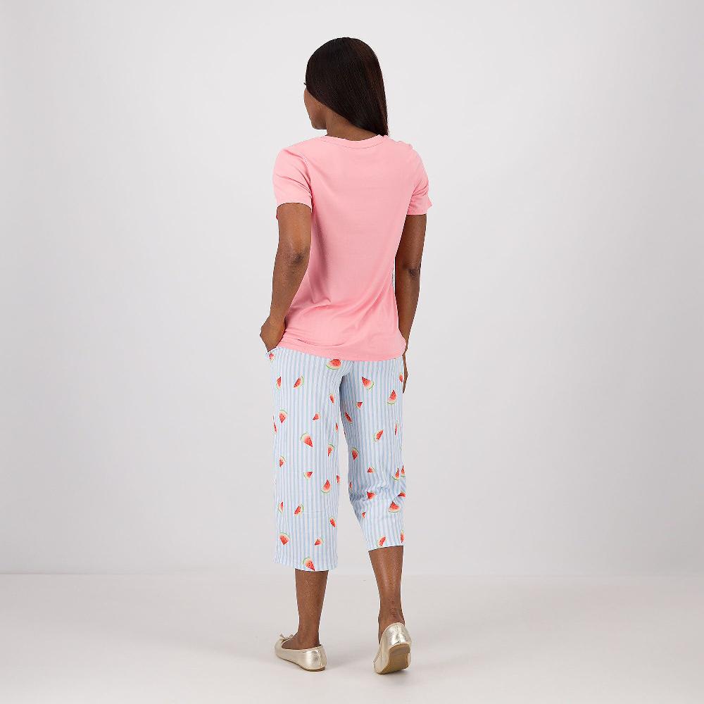 QVC Cuddle Duds Completo Notte In Jersey: T-shirt E Pantalone Cropped