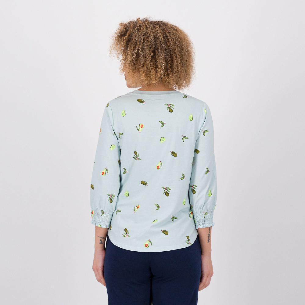 QVC Cuddle Duds Maglia In Jersey Fantasia Con Punto Smock Al Polso