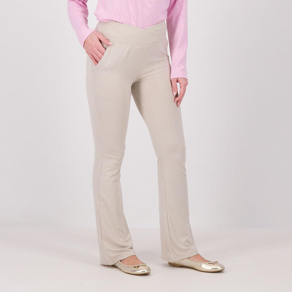 QVC Cuddle Duds Pantaloni a zampa con fascia in vita incrociata