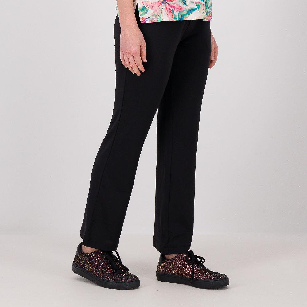 QVC Cuddle Duds Pantaloni bootcut in jersey stretch con elastico