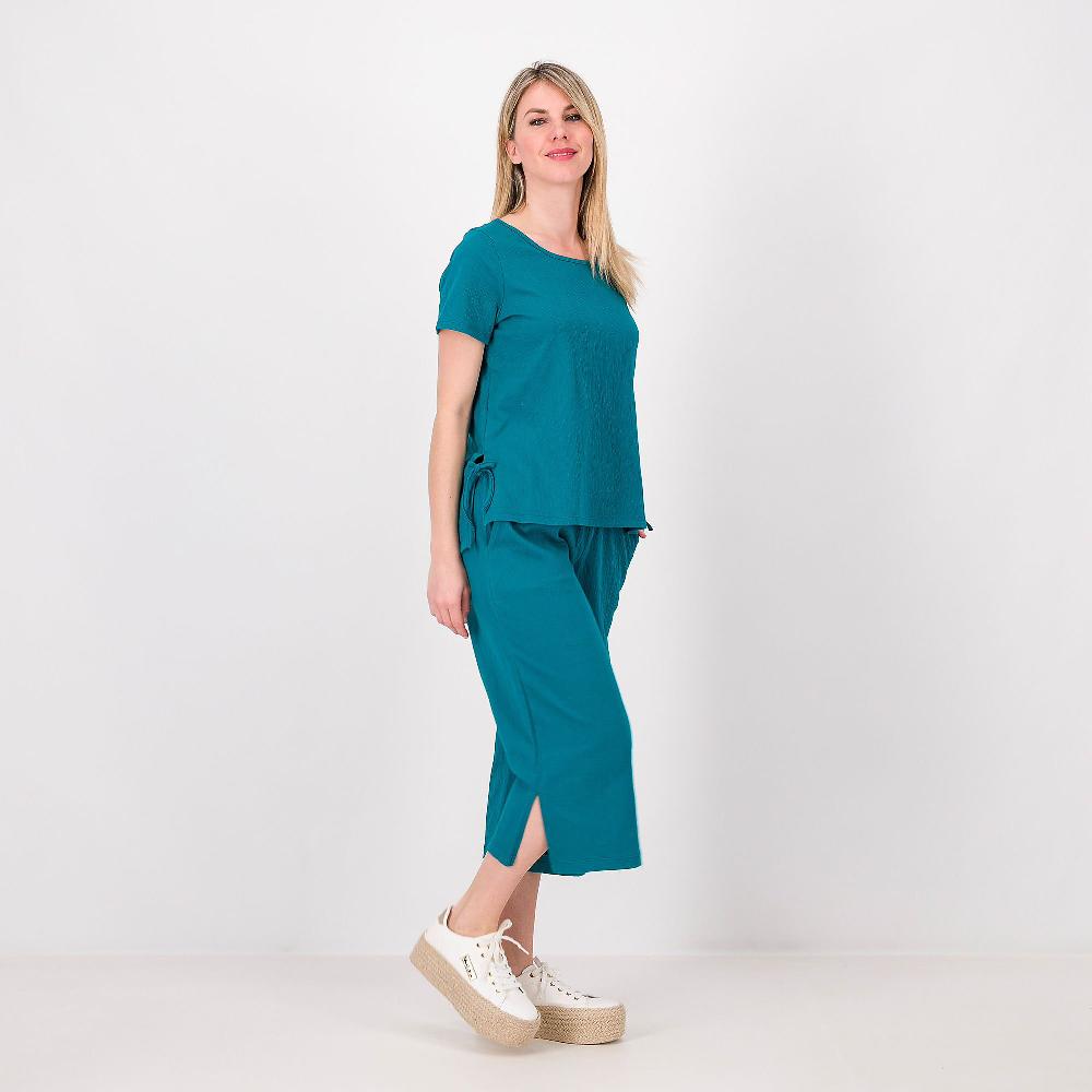 QVC Cuddle Duds Pantaloni Cropped Con Elastico In Vita