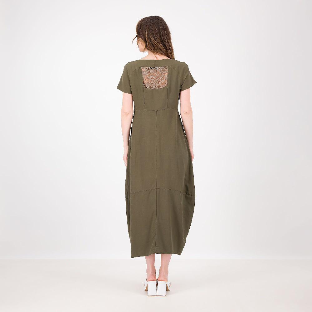 QVC DEMETRA CLOSETVenezia Abito In Viscosa Con Lino A Manica Corta