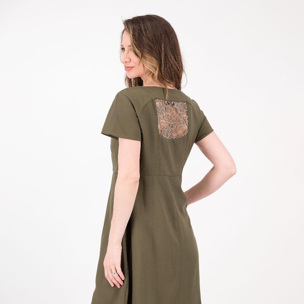 QVC DEMETRA CLOSETVenezia Abito In Viscosa Con Lino A Manica Corta