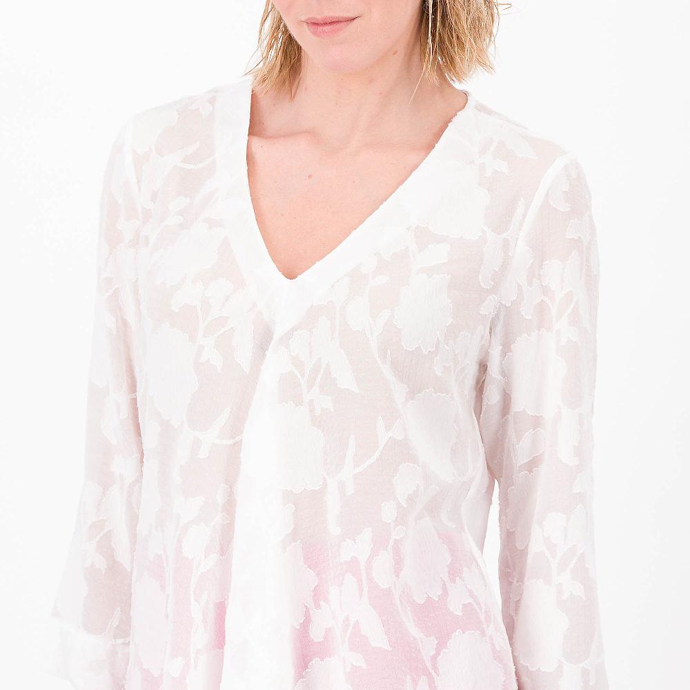 QVC DEMETRA CLOSETVenezia Blusa Devorè Scollo A V Manica 3/4 Made In Italy