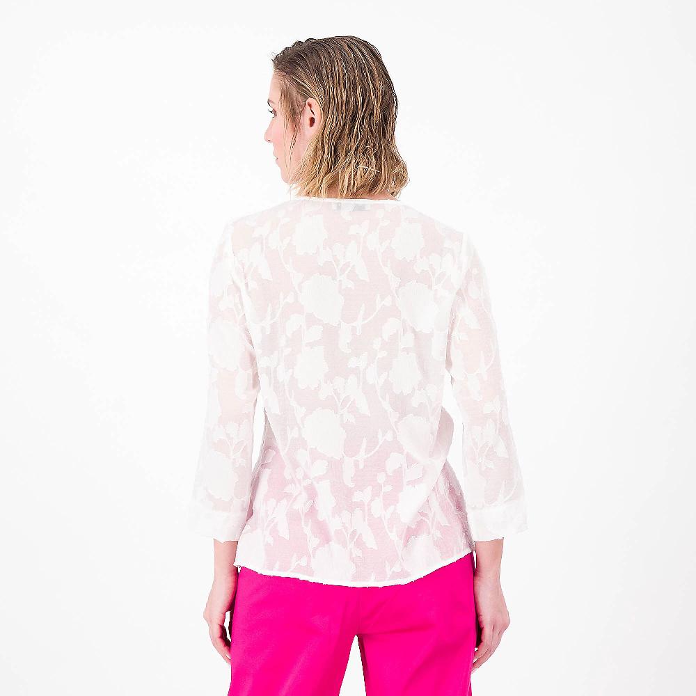 QVC DEMETRA CLOSETVenezia Blusa Devorè Scollo A V Manica 3/4 Made In Italy