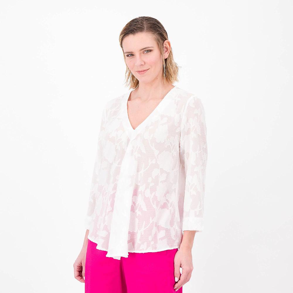 QVC DEMETRA CLOSETVenezia Blusa devorè Scollo a V Manica 3/4 Made in Italy