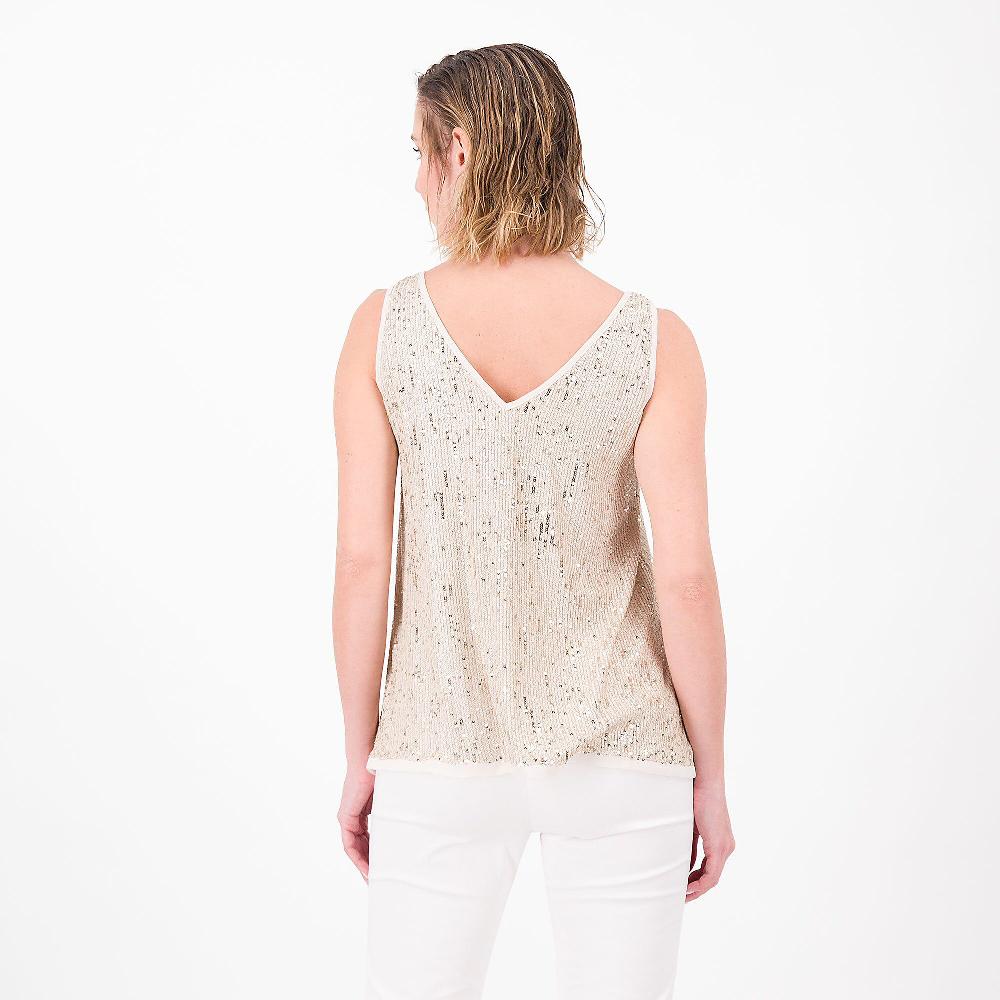 QVC DEMETRA CLOSETVenezia Canotta In Paillettes Con Scollo A V