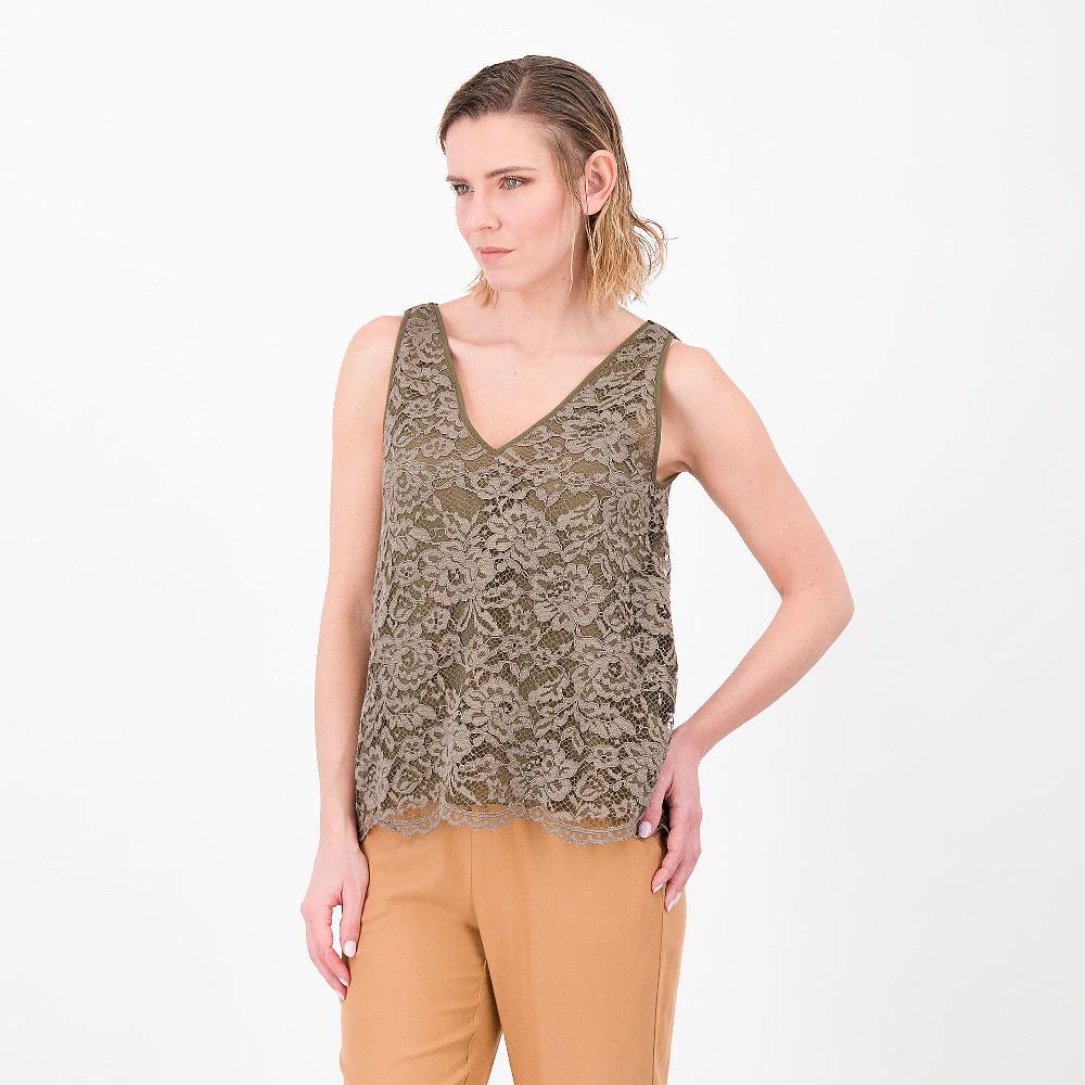 QVC DEMETRA CLOSETVenezia Canotta in pizzo con scollo a V