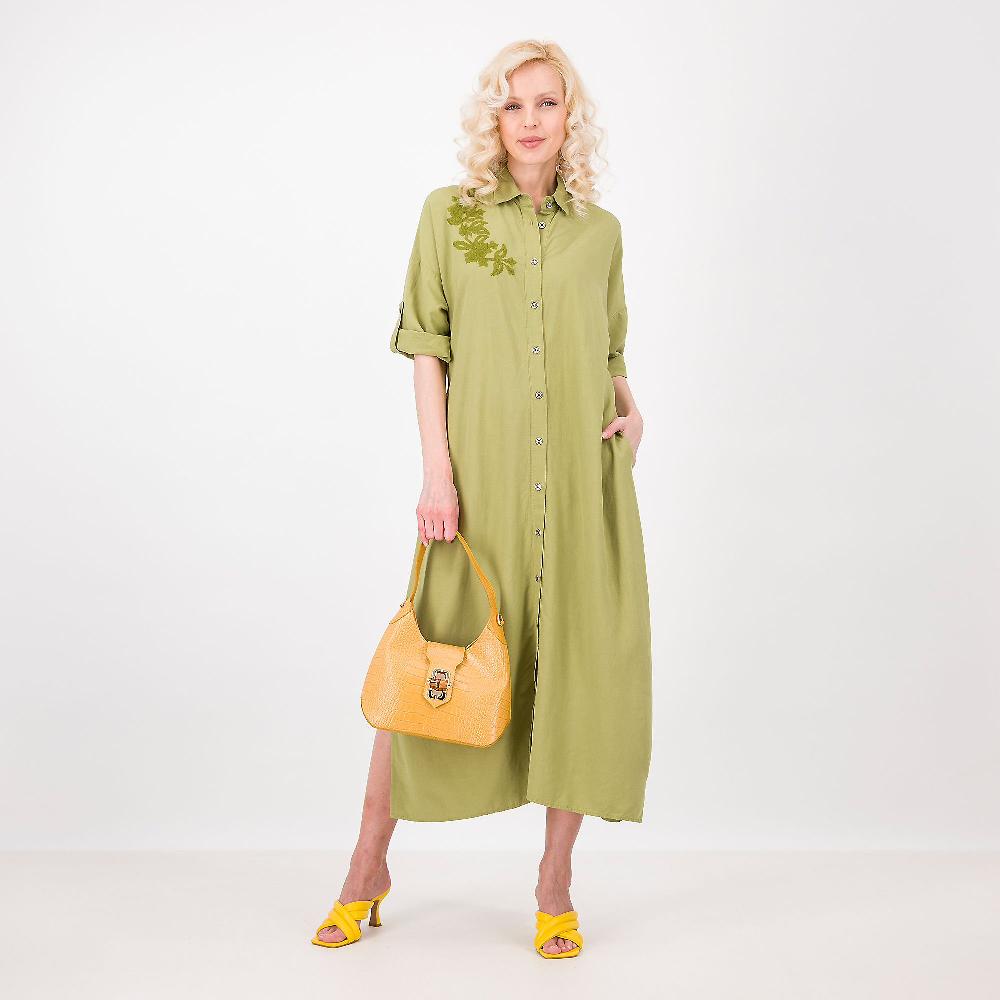QVC DEMETRA CLOSETVenezia Chemisier Lungo In Lino Viscosa Con Ricamo