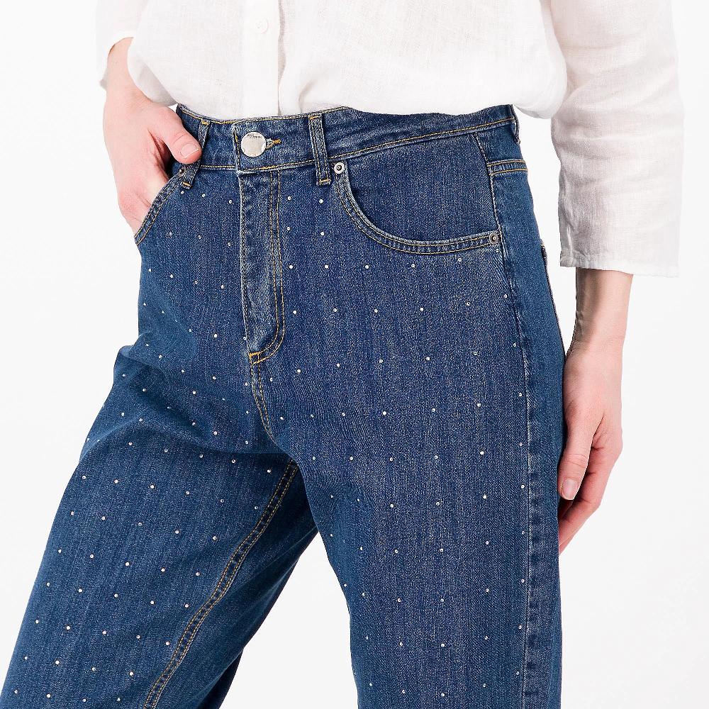 QVC DEMETRA CLOSETVenezia Jeans Stretch Con Cristalli Stretto Al Fondo Made In Italy