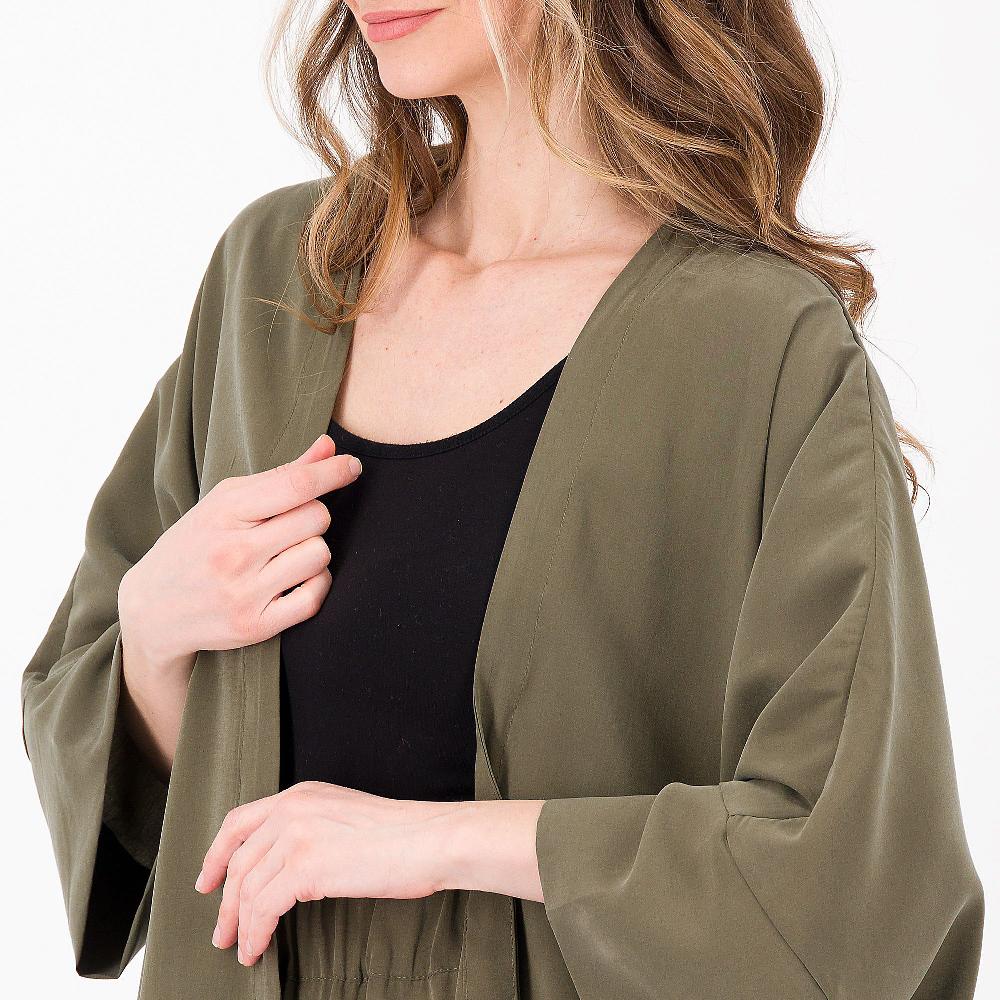 QVC DEMETRA CLOSETVenezia Kimono In Cupro Manica 3/4 Con Cintura Venezia