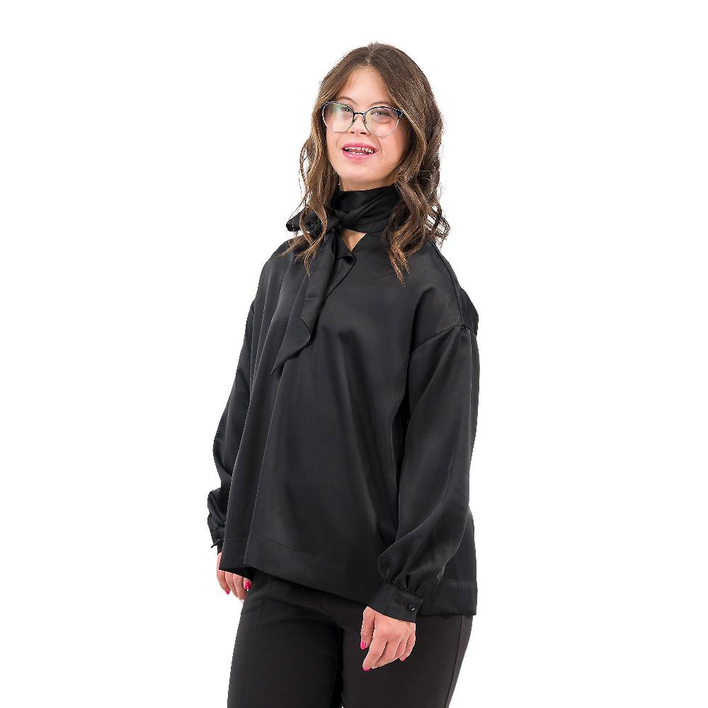 QVC DEMETRA CLOSETVenezia Maglia in raso con sciarpina