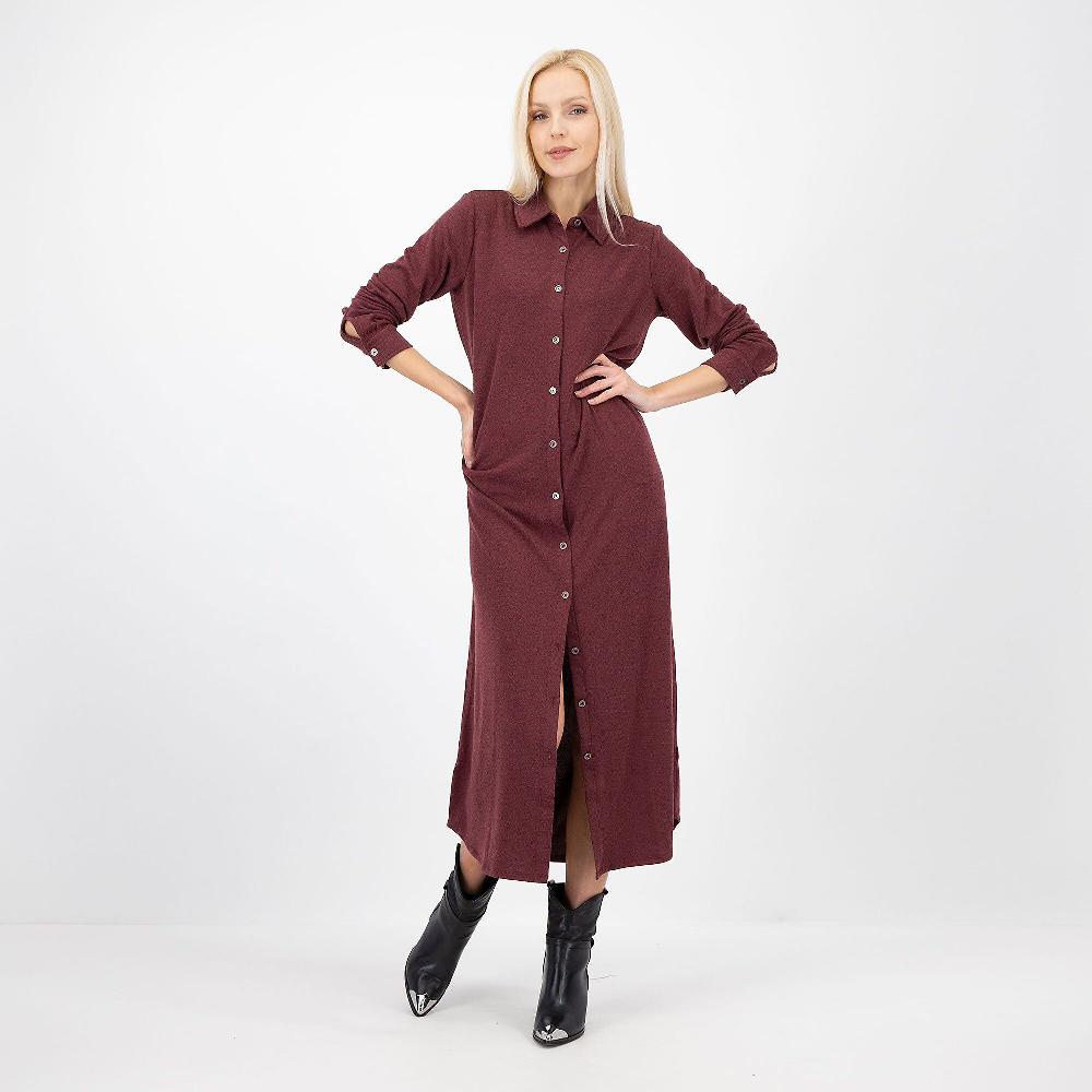 QVC Denim & Co Abito chemisier maxi con maniche lunghe