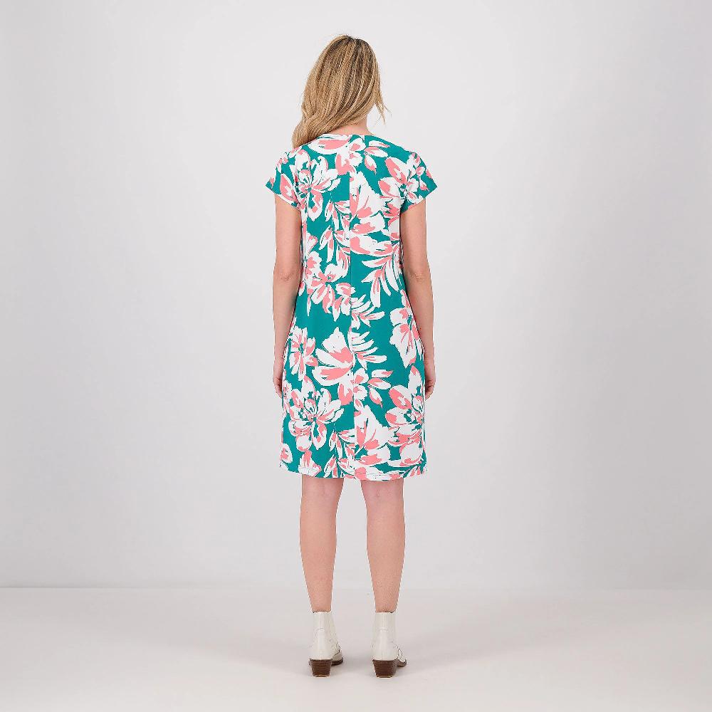 QVC Denim & Co Abito In Jersey Stretch Con Maniche Corte