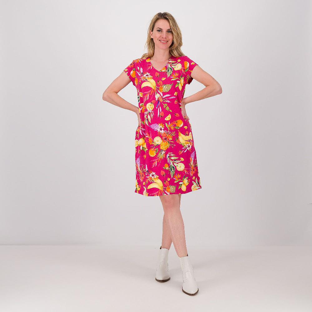 QVC Denim & Co Abito in jersey stretch con maniche corte