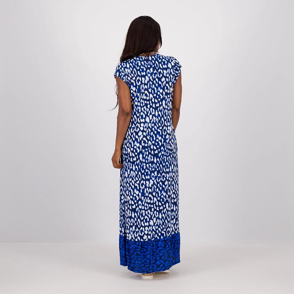 QVC Denim & Co Abito Lungo In Cotone Viscosa Con Manica Ad Aletta