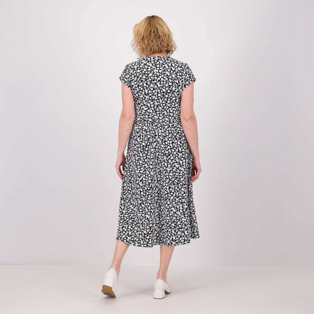 QVC Denim & Co Abito Midi Effetto Portafoglio In Jersey Fantasia