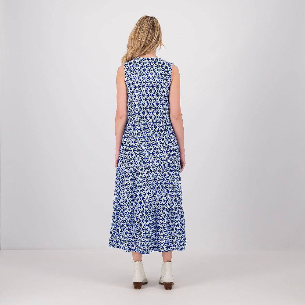QVC Denim & Co Abito Smanicato In Jersey Di Cotone Viscosa E Lino
