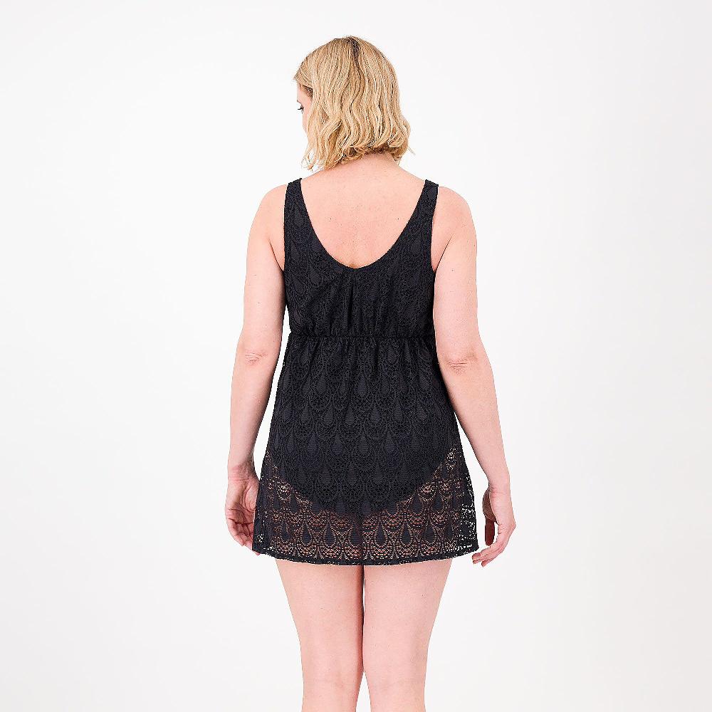 QVC Denim & Co Costume Da Bagno Intero In Pizzo Con Sotto A Gonna