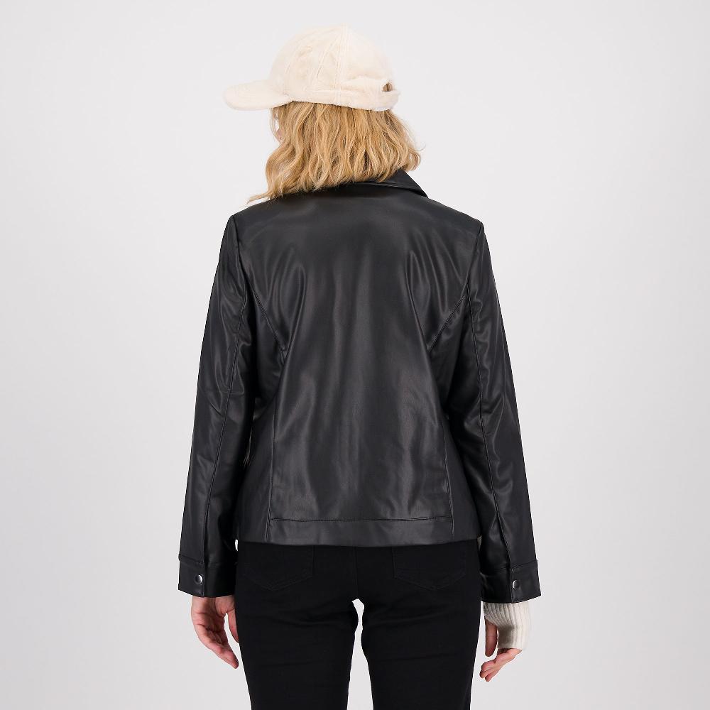 QVC Denim & Co Giacca In Tessuto Spalmato Con Zip E Colletto Loden