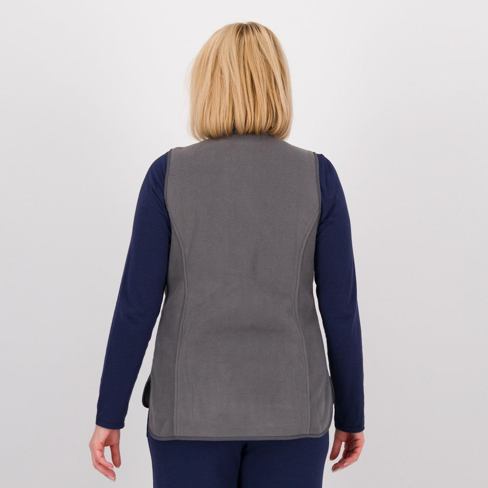 QVC Denim & Co Gilet Imbottito Con Collo Alto Chiusura Con Bottoni