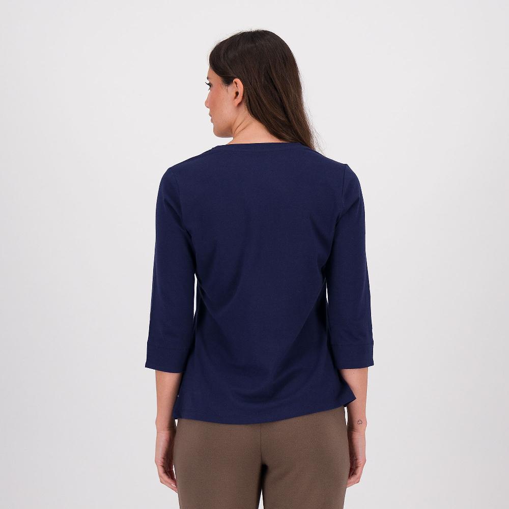 QVC Denim & Co Maglia In Jersey Di Cotone Con Maniche 3/4