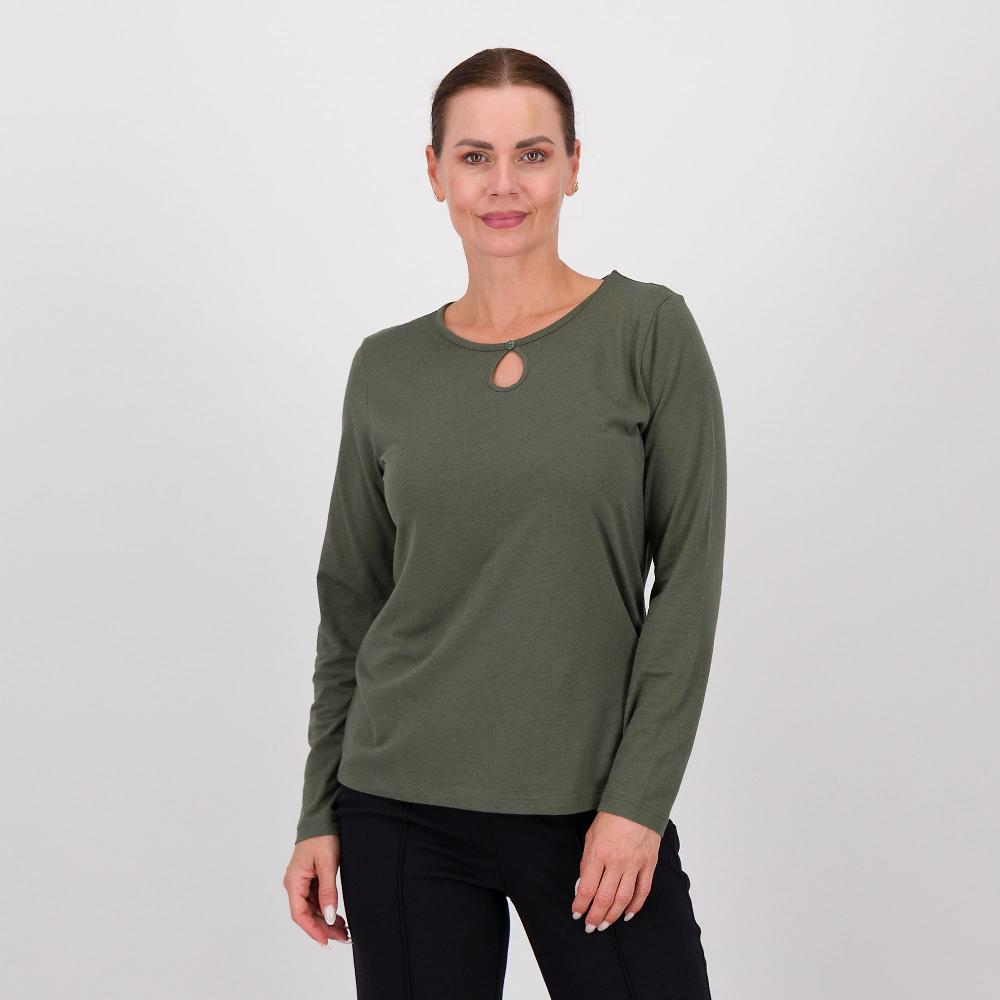 QVC Denim & Co. Maglia in jersey di cotone e modal con maniche lunghe