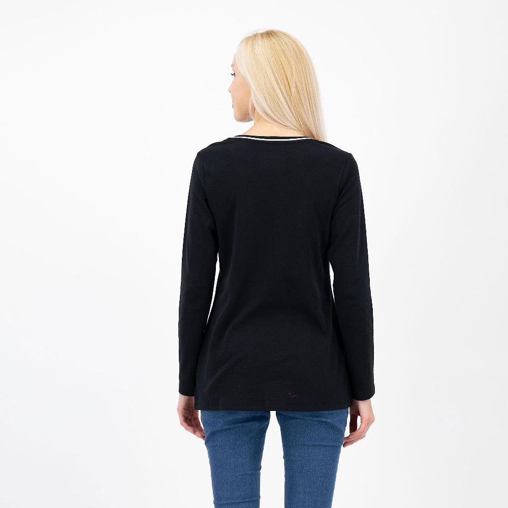QVC Denim & Co Maglia Manica Lunga In Cotone Interlock