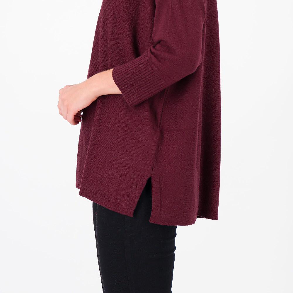 QVC Denim & Co Maglia Scollo A V In Cotone E Viscosa Con Spalla Scesa