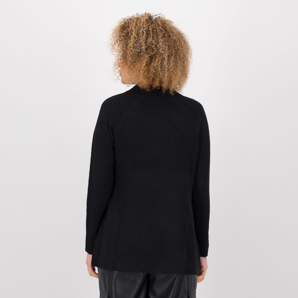 QVC Denim & Co Maglione A Collo Alto Con Bottoni Obliqui