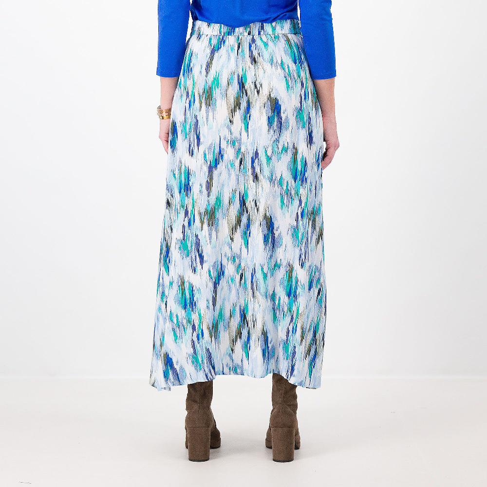 QVC Denim & Co Maxi Gonna 100% Viscosa Vita Elsticata Tasche Laterali