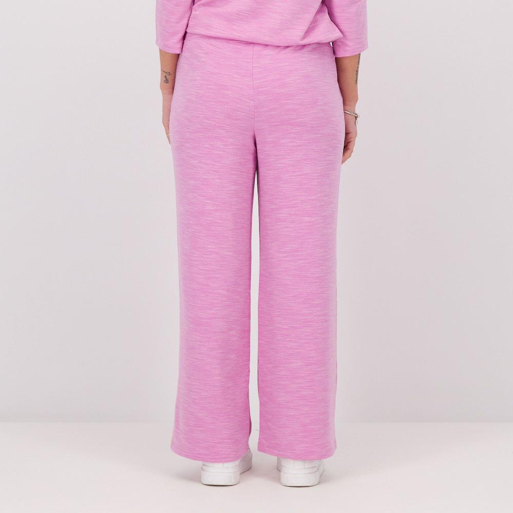 QVC Denim & Co Pantaloni A Gamba Ampia Al Fondo In Maglia Melange