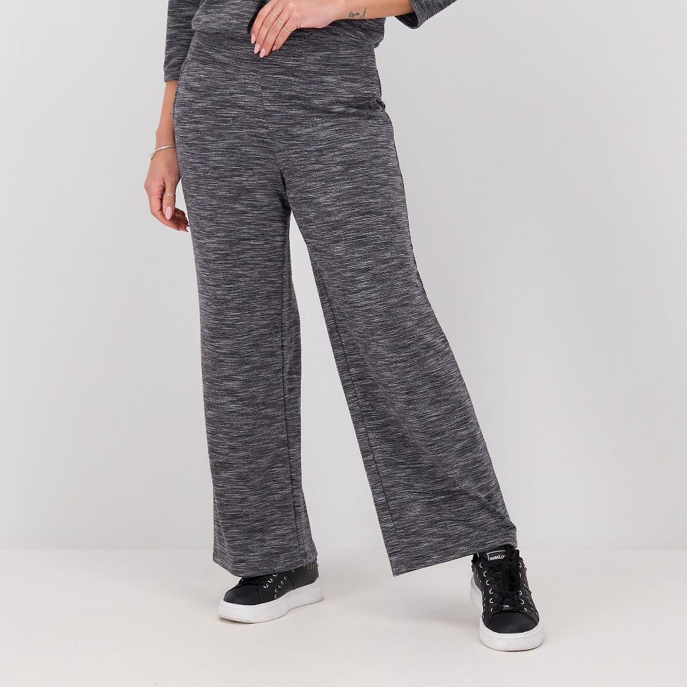 QVC Denim & Co Pantaloni a gamba ampia al fondo in maglia melange