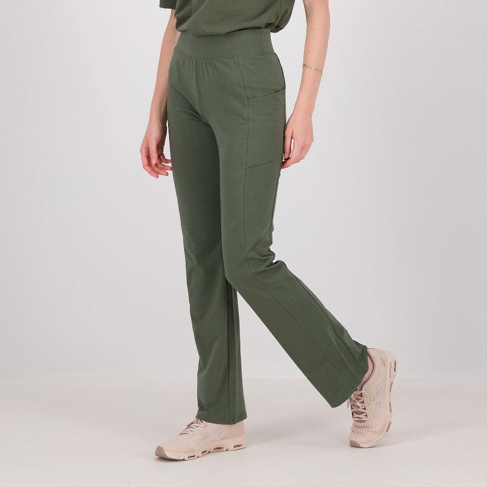 QVC Denim & Co Pantaloni bootcut con elastico in vita
