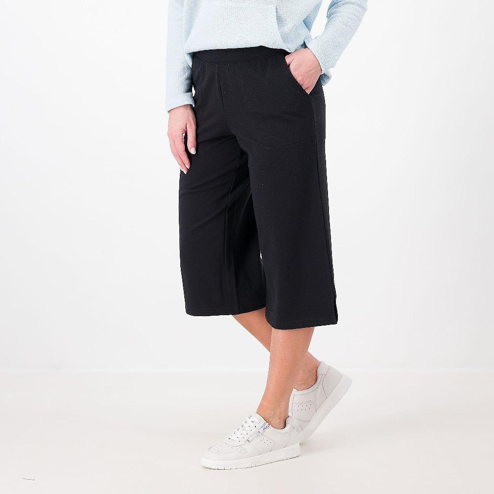 QVC Denim & Co Pantaloni capri gamba ampia Tasche alla francese Cotone stretch