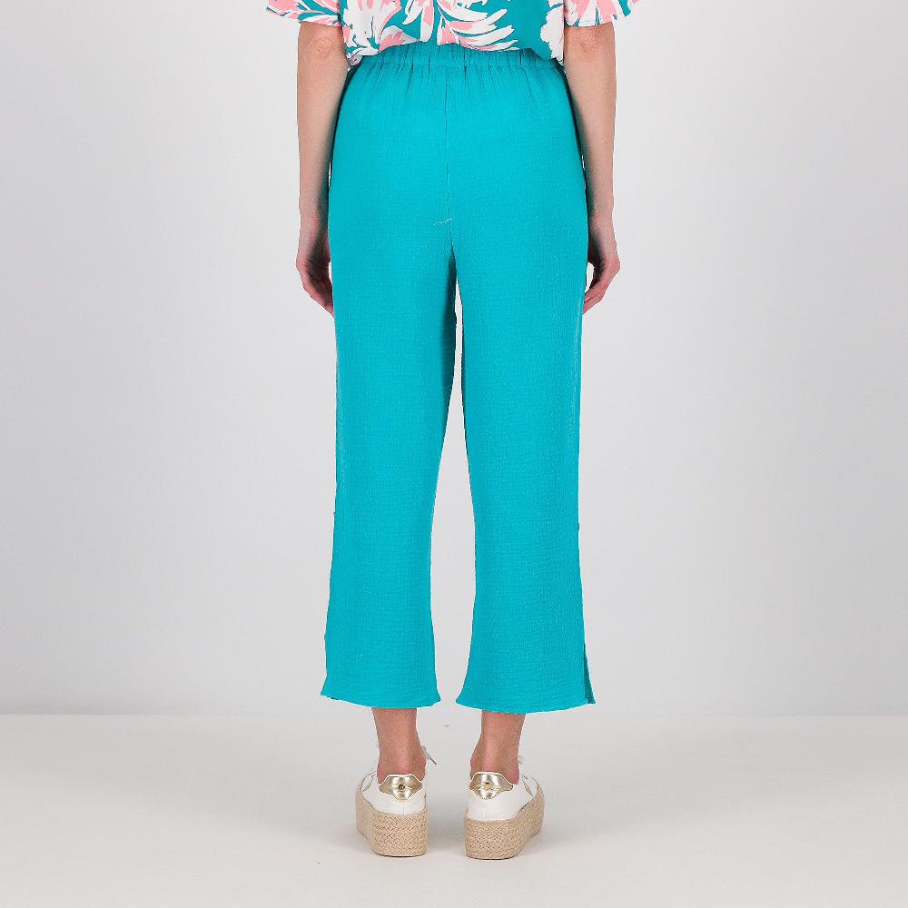 QVC Denim & Co Pantaloni Cropped In Cotone Con Elastico In Vita