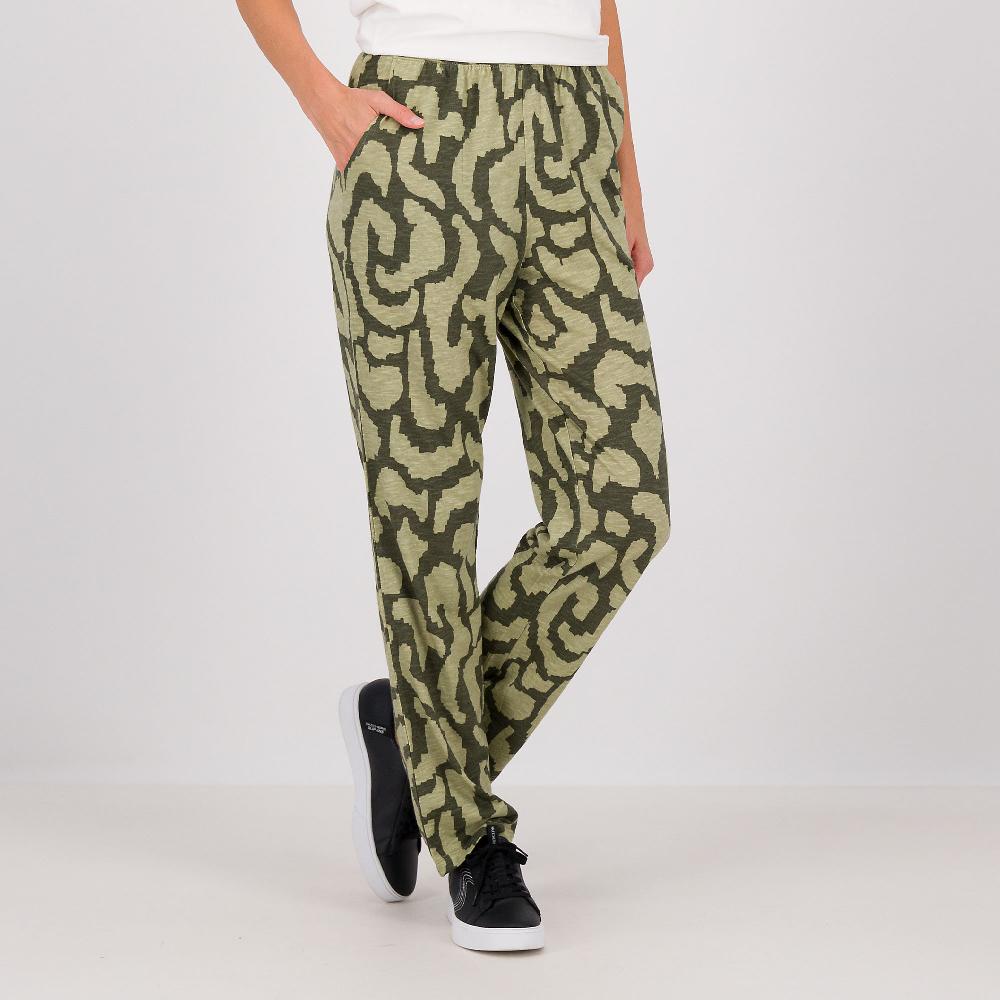 QVC Denim & Co Pantaloni lunghi a gamba dritta in jersey fantasia