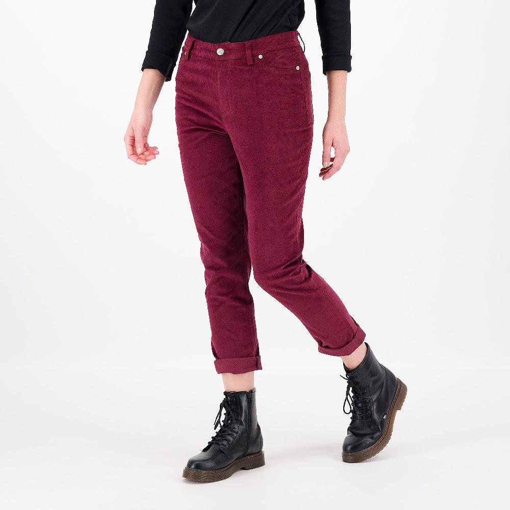 QVC Denim & Co Pantaloni slim a gamba dritta in velluto a coste