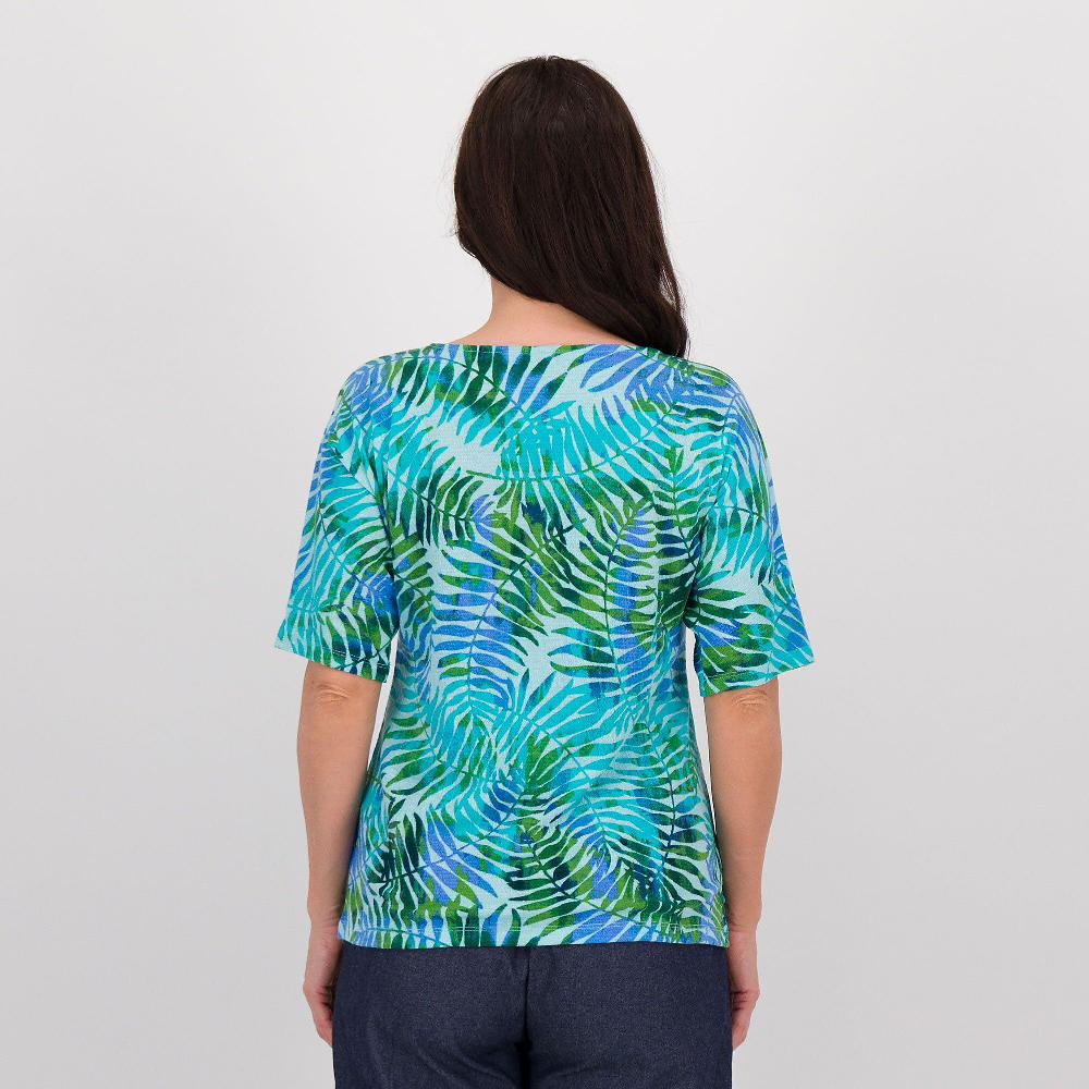 QVC Denim & Co T-Shirt Con Maniche Corte E Scollo A Barchetta