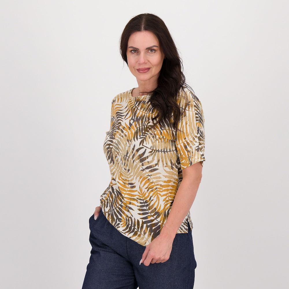 QVC Denim & Co T-Shirt con maniche corte e scollo a barchetta
