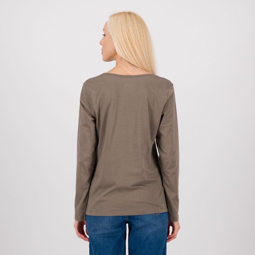 QVC Denim & Co T-shirt Manica Lunga Con Scollo Quadrato In Jersey Di Cotone