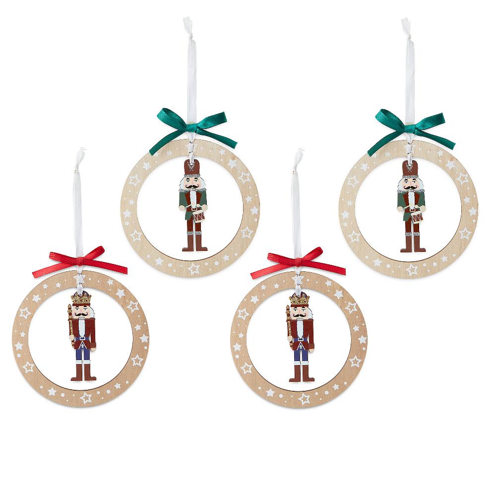 QVC Dmail 4 palline per albero di Natale stile Schiaccianoci