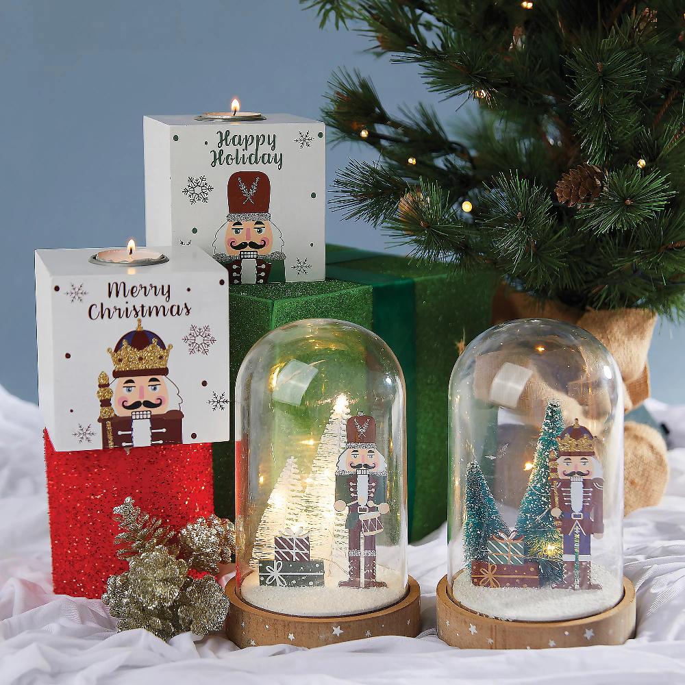 QVC Dmail Campana natalizia tema Schiaccianoci con luci LED